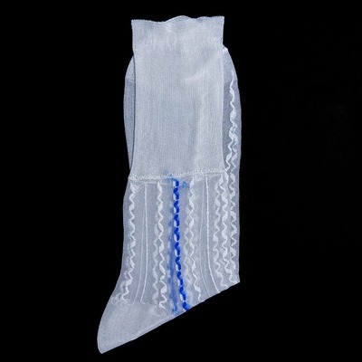 老式锦纶丝袜 蓝白提花 男士松口锦纶袜 不卷边小码大码单底丝袜