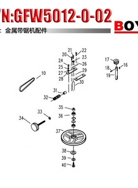 BOYE博业S/N:GFW5012-00-02金属带锯零配件蜗轮