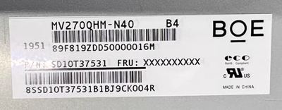 MV270QHM-N40 MV270QUM-N20/N10 LM270WR3-SSA1 MV270QHB-N50