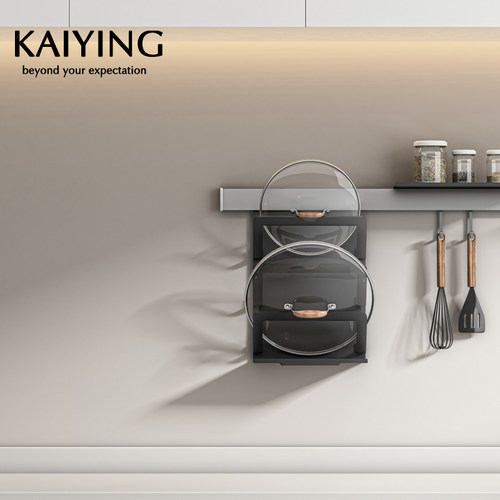 免打孔太空铝厨房锅盖架