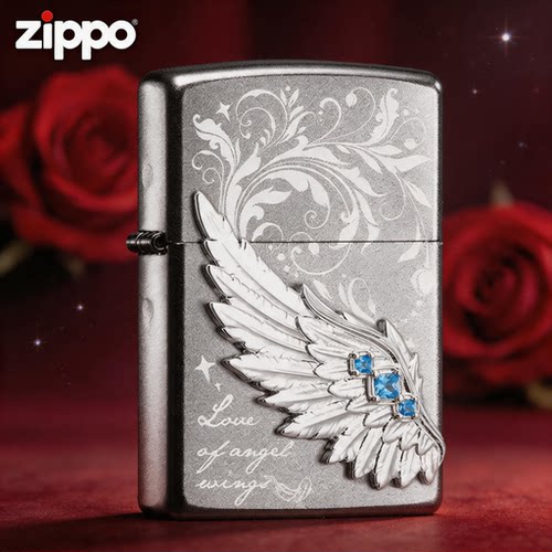 zippo打火机热恋之翼镶钻贴章