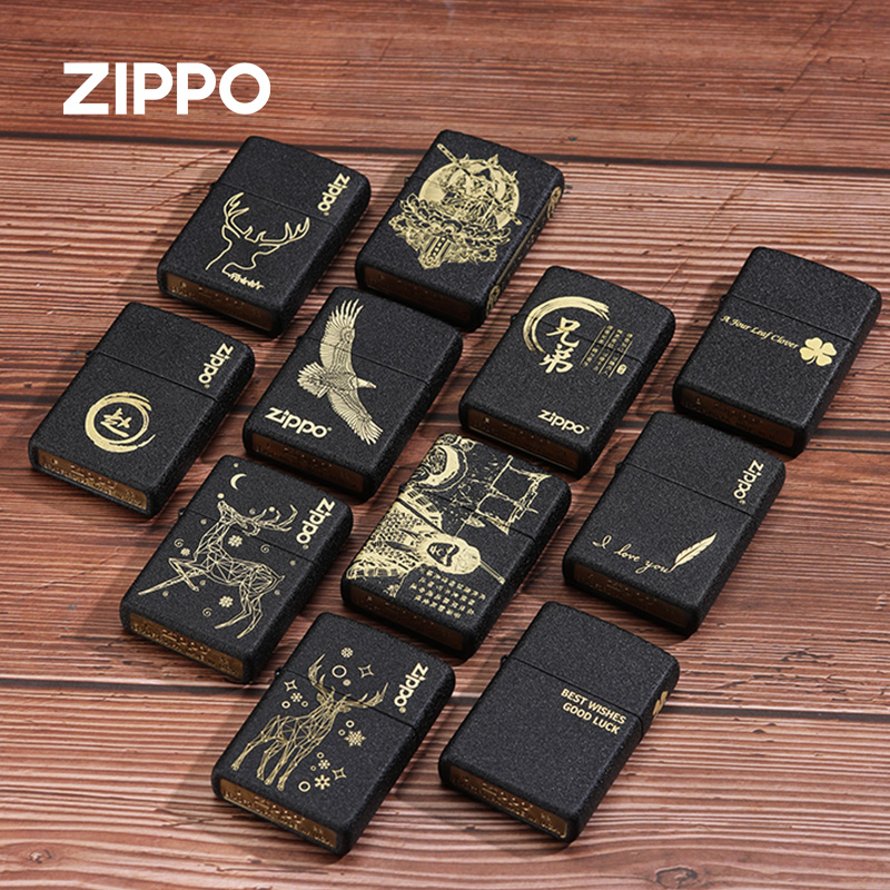 ZIPPO打火机黑裂漆正版 芝宝官方防风煤油情人节送男朋友礼物定制