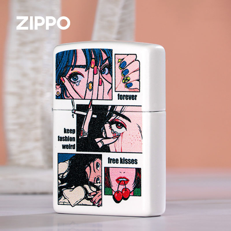 zippo打火机暧昧红颜官方旗舰正版芝宝 防风煤油打火机送男朋友礼