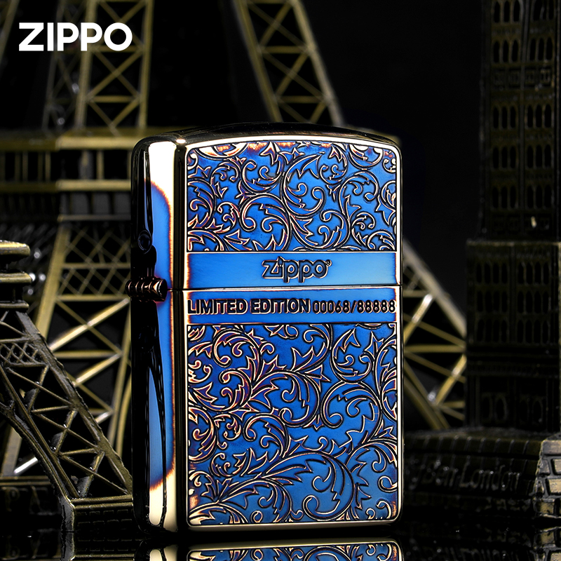 zippo限量8888煤油唐草熏金煤油