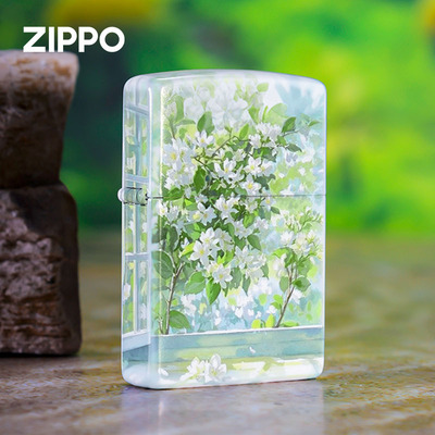 zippo打火机夜光茉莉盼君归期