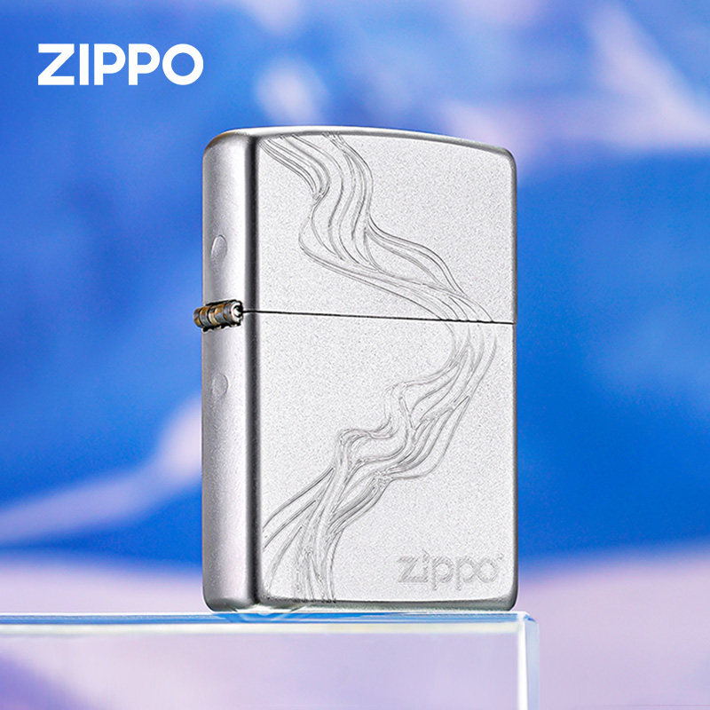 zippo打火机 潮涌不息磨砂雕刻正版煤油防风打火机送男友生日礼物 - 实物图