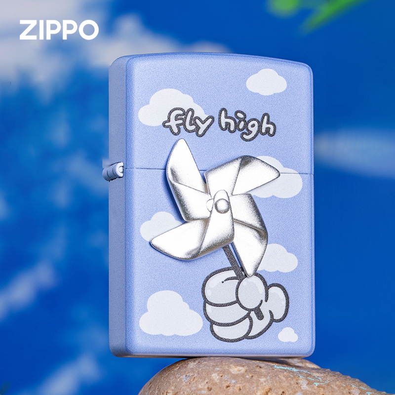 原装正品zippo打火机 立体贴章 起风了风车煤油防风打火机送男士