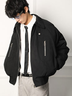 Commensal Bomber Botane圆形拉链口袋立领飞行员廓形夹棉夹克MA1