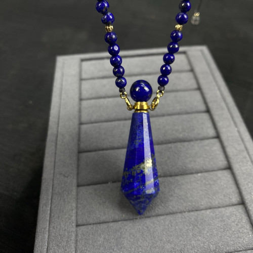 天然青金石项链放香水精油瓶女款送人礼物可以打开