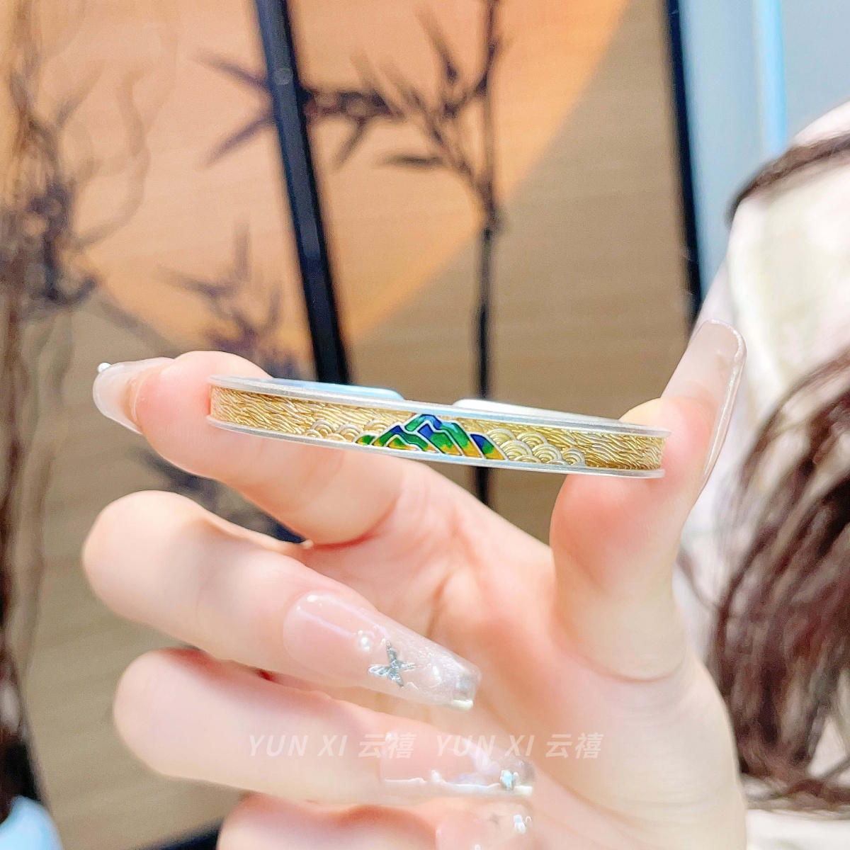 新中式银手镯女纯银9999足银