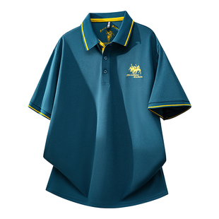 刺绣休闲套头半袖 CMKC多色薄款 男夏季 polo衫 T恤上衣 宽松翻领短袖