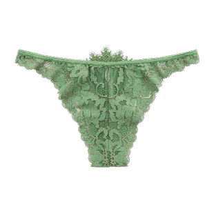 ANNEBRA内裤女性感透肤蕾丝复古立体刺绣情调低腰丁字T裤Playful