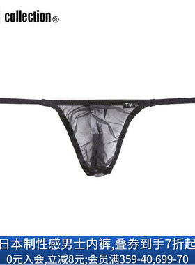 TM collection男士内裤日本制性感透明网纱情趣细带低腰丁字T裤