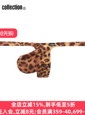 TM collection男士内裤日本制柔软光滑性感豹纹细带低腰丁字T裤
