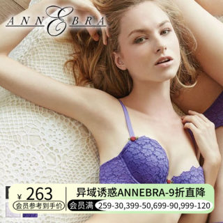 ANNEBRA Lili女士内衣春夏季上托聚拢收副乳蕾丝刺绣蕾丝文胸