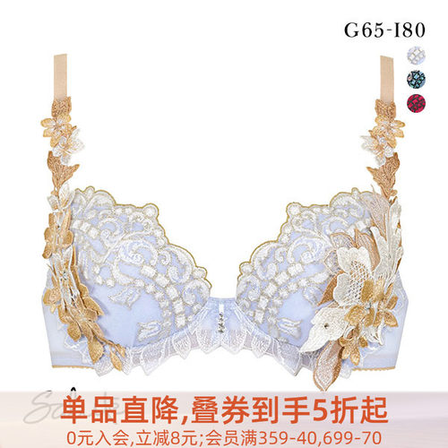 高级文胸Salute聚拢大码刺绣内衣