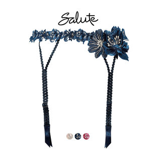 华歌尔Salute吊袜带女重工立体刺绣蕾丝高级腿环丝袜防滑夹28G