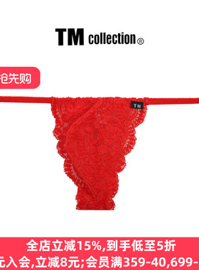 TM collection男士内裤日本制薄款透气性感全蕾丝低腰细带丁字T裤