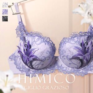 HIMICO内衣侧收聚拢收副乳防外扩重工蕾丝刺绣贴花性感文胸女015