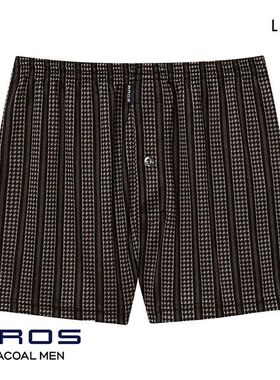 华歌尔WACOAL BROS大码男士内裤亲肤透气弹力宽松条纹中腰四角裤