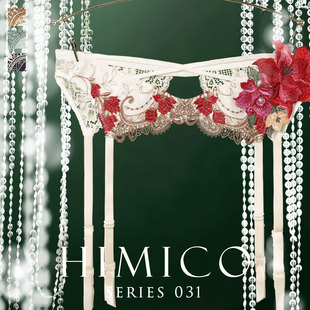 HIMICO吊袜带女重工立体刺绣日系透明蕾丝性感腿环丝袜防滑夹031