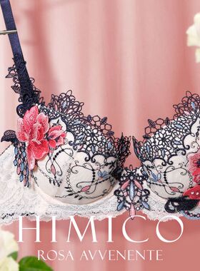 HIMICO内衣女小胸聚拢显大防下垂防外扩重工蕾丝刺绣性感文胸021
