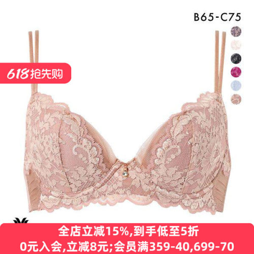 华歌尔聚拢收副乳性感蕾丝文胸