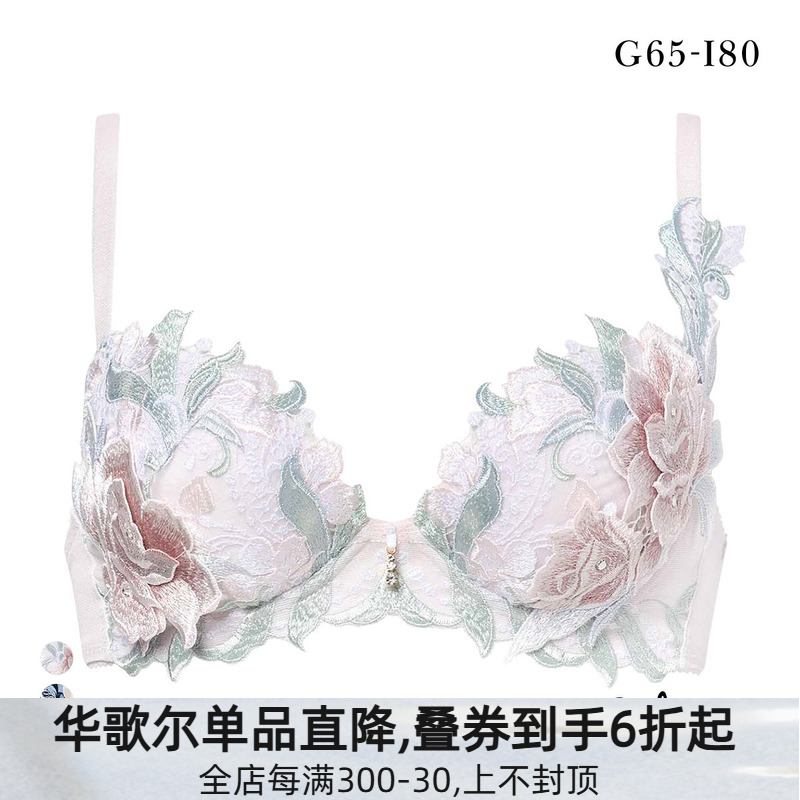 Salute聚拢立体刺绣性感大码文胸