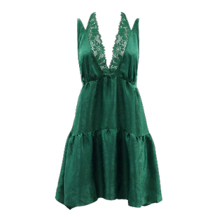 ANNEBRA内衣深V性感交叉肩带可外穿哑光缎面露背睡裙女Sensual