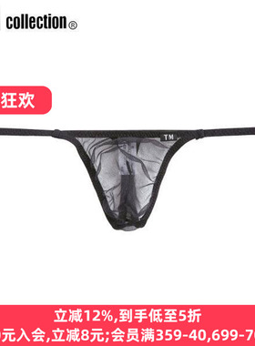 TM collection男士内裤日本制性感透明网纱情趣细带低腰丁字T裤