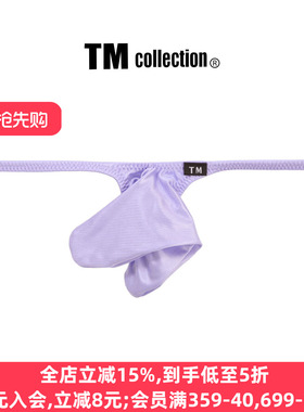 TM collection男士内裤日本制光泽缎面性感紧身低腰细带丁字T裤