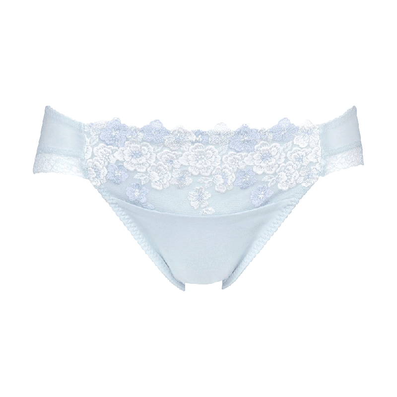 华歌尔Wing内裤女薄款柔软透气弹力可爱日系刺绣无痕低腰三角内裤