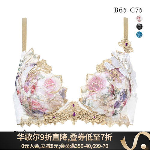 Salute聚拢显大重工刺绣蕾丝文胸