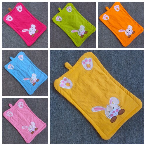 棉布刺绣小兔带拉链儿童单人枕套