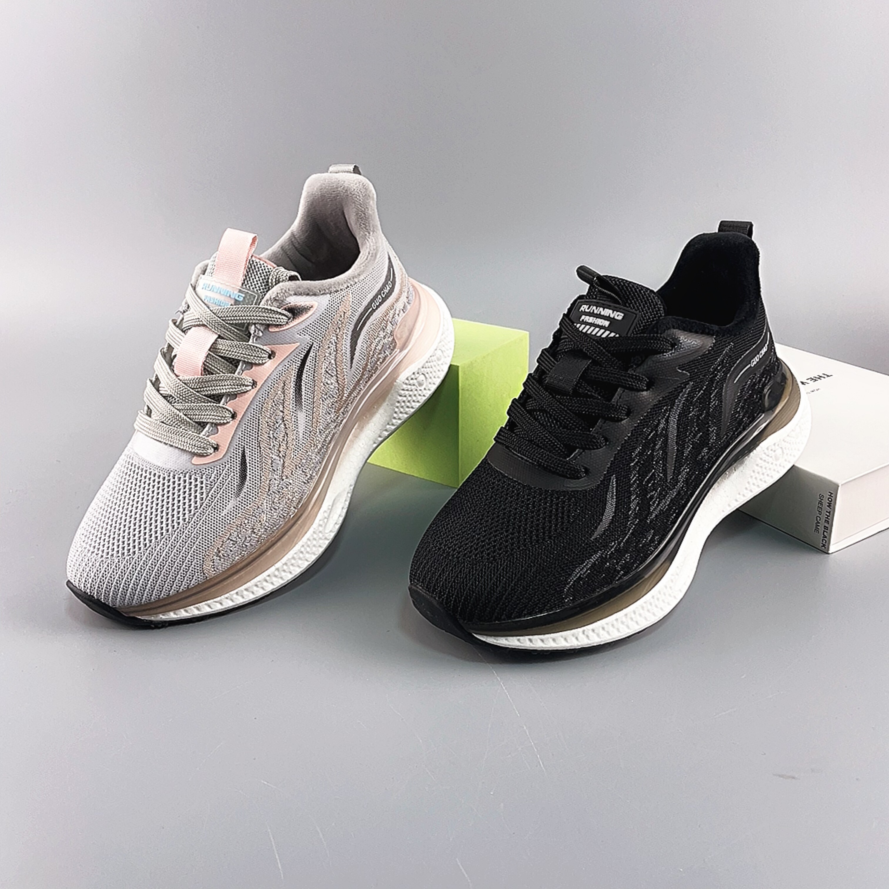 鹭威运动鞋女冬季飞织加绒保暖棉鞋轻便爆米花软底回弹休闲跑步鞋