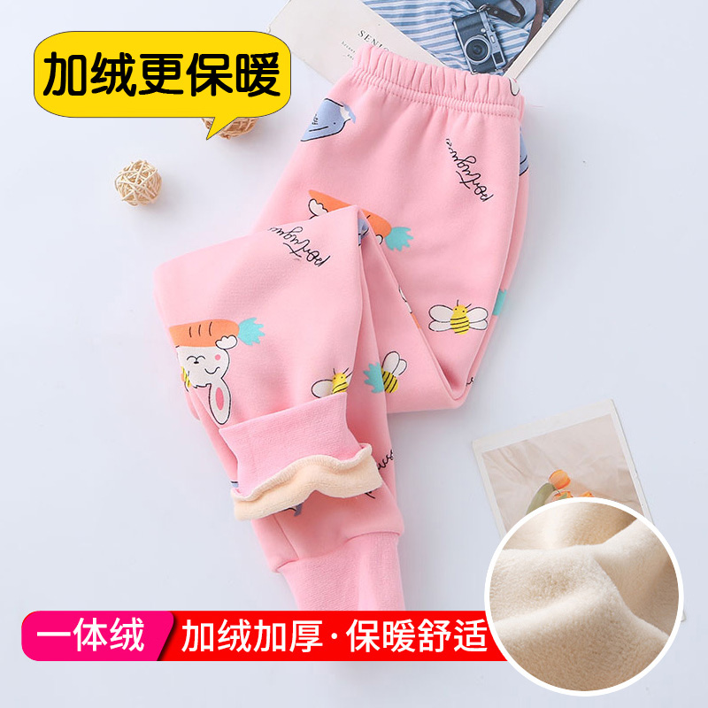 儿童牛奶丝加绒保暖裤