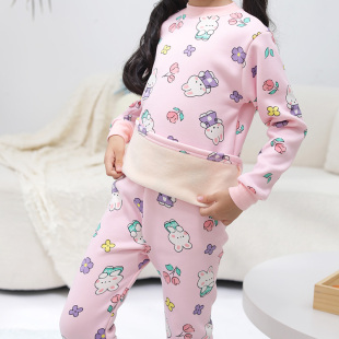 牛奶丝儿童保暖内衣套装秋冬加绒加厚男童女童宝宝中小童秋衣秋裤