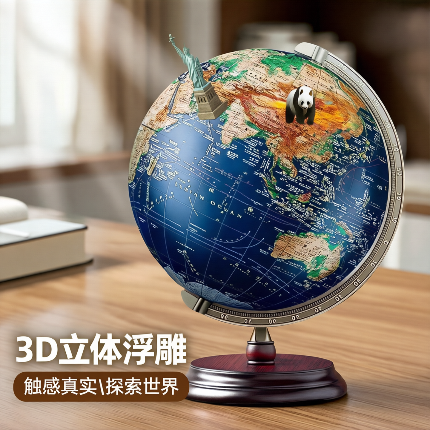 【天屿】地球仪浮雕3d立体悬浮凹凸2026年新款ar智能大号摆件