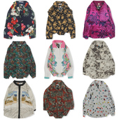 vintage日系复古着港风宽松衬衣油画巴洛克长袖 碎印花衬衫 男女790