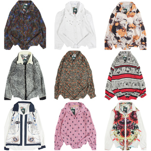 复古vintage古着日系港风气质风衬衣油画巴洛克长袖 230 印碎花衬衫