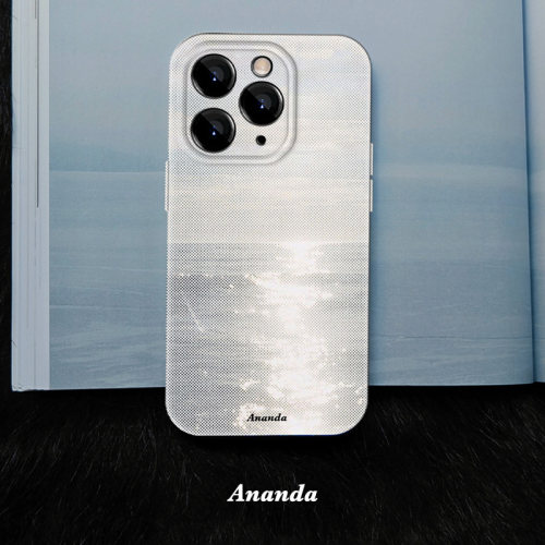 冷淡系黑白波光粼粼大海手机壳iPhone16promax苹果15小众14高级简约全包精孔亮面菲林软壳华为vivo不撞款荣耀