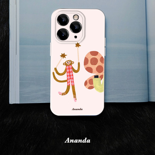 小众趣味插画情侣手机壳iPhone16Promax苹果14华为p70pura70小米14一加12荣耀200猴子魔法oppovivo全包菲林软