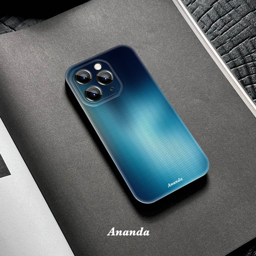 蓝色格子霓虹光氛围感适用iPhone17promax手机壳艺术苹果16promax简约时尚15pro设计感14小众不撞壳菲林软壳
