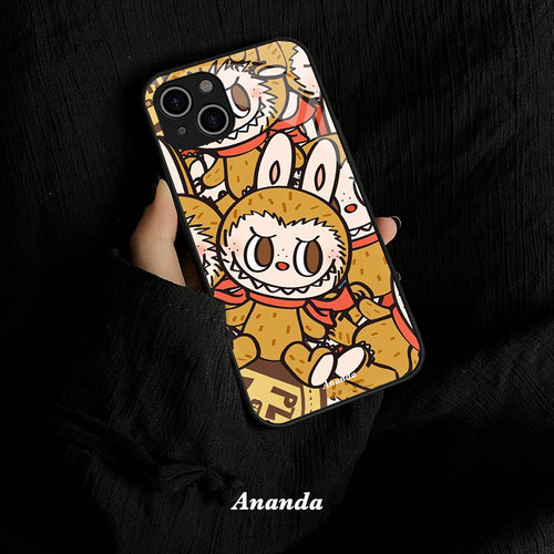 拉布布zimomo手机壳labubu苹果15周边iPhone14泡泡玛特16promax情侣12全包液态玻璃8plus新xs可爱华为P60vivo