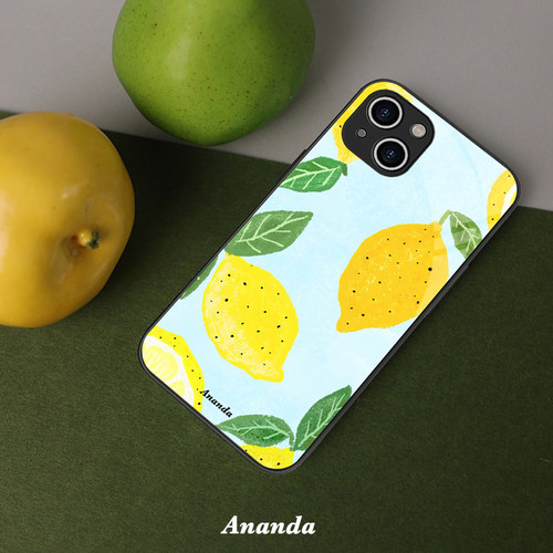 海盐柠檬原创夏日清新苹果15promax手机壳iPhone14防摔华为p70mate60小米13精孔全包手机保护套水果插画vivo