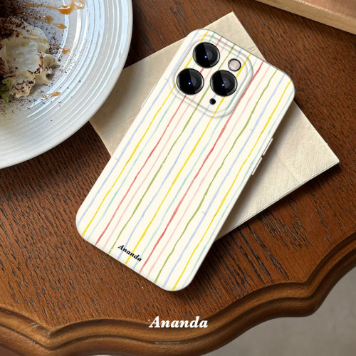 水彩条纹iphone16promax新手机壳苹果15plus简约时尚14艺术小众13轻奢ins风高级感12华为pura70菲林vivo小米