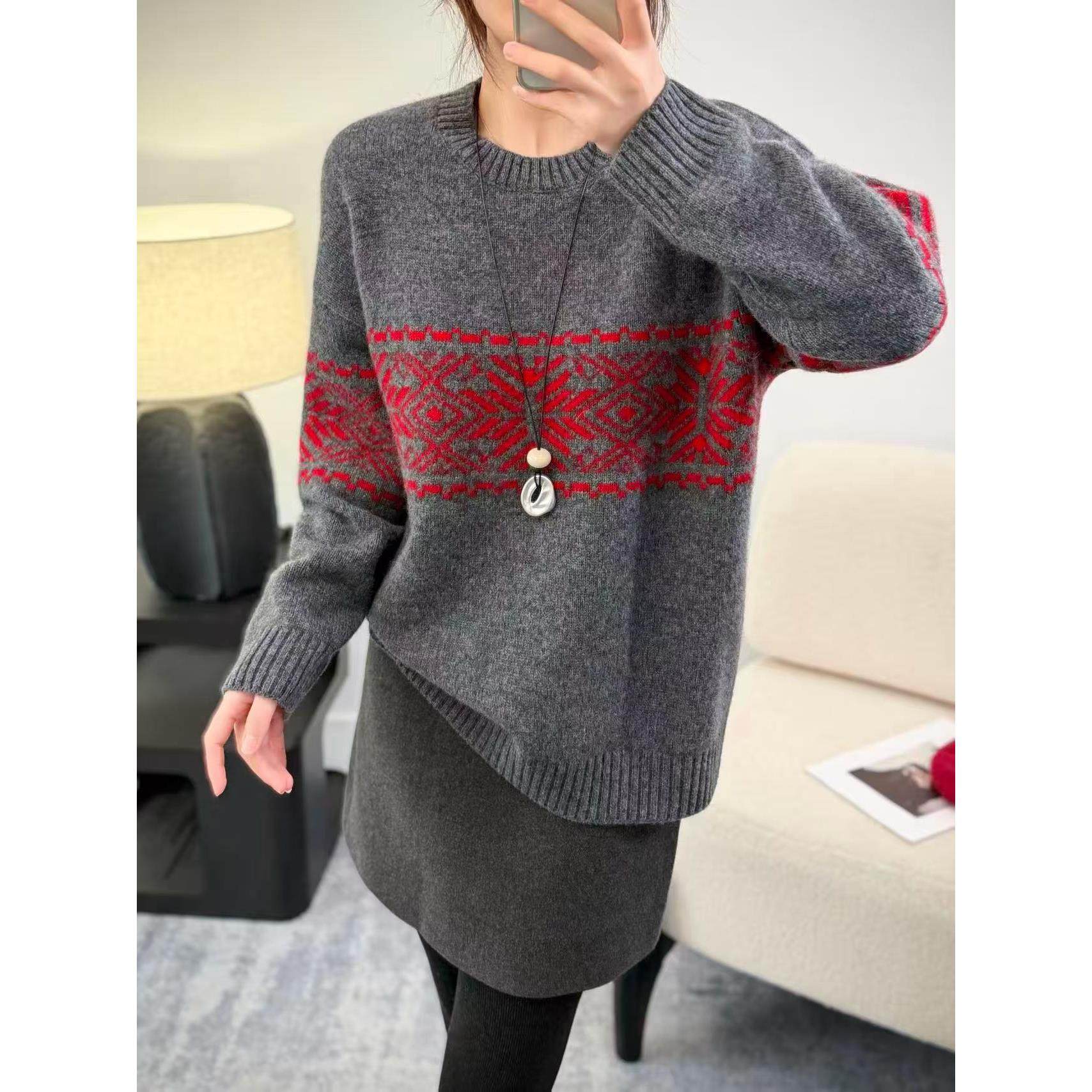 定制羊毛衫2025春季新款时尚百搭圆领长袖针织衫女宽松显瘦上衣,个性定制/设计服务/DIY,毛衣加工定制,淘宝优惠券,粉丝福利购,淘宝优惠卷