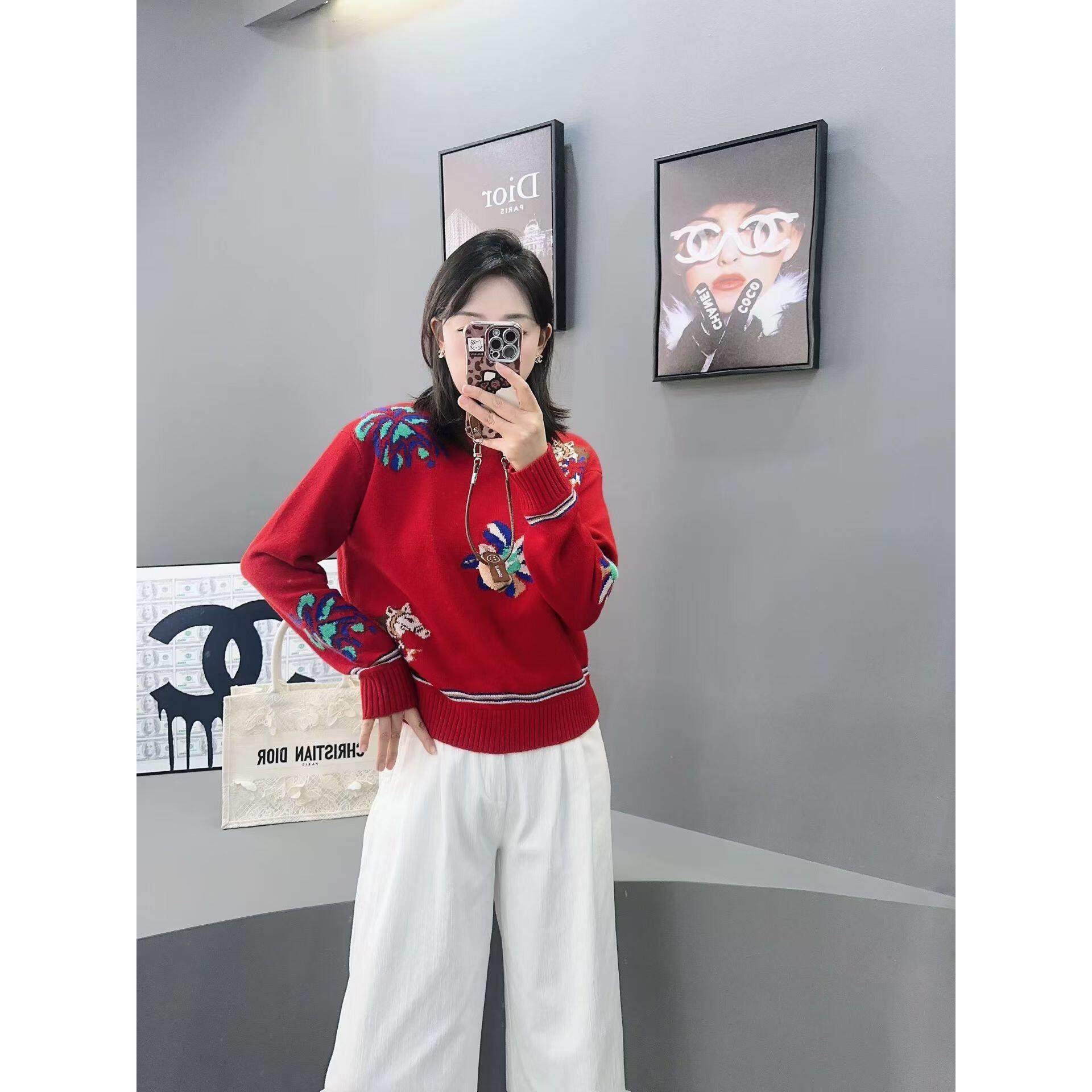 定制100羊毛衫2025春季新款时尚百搭圆领长袖针织衫宽松显瘦上衣