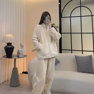 起居服男士 珊瑚绒睡衣女冬家居服宽松女2024新款 套装 情侣装 秋冬季