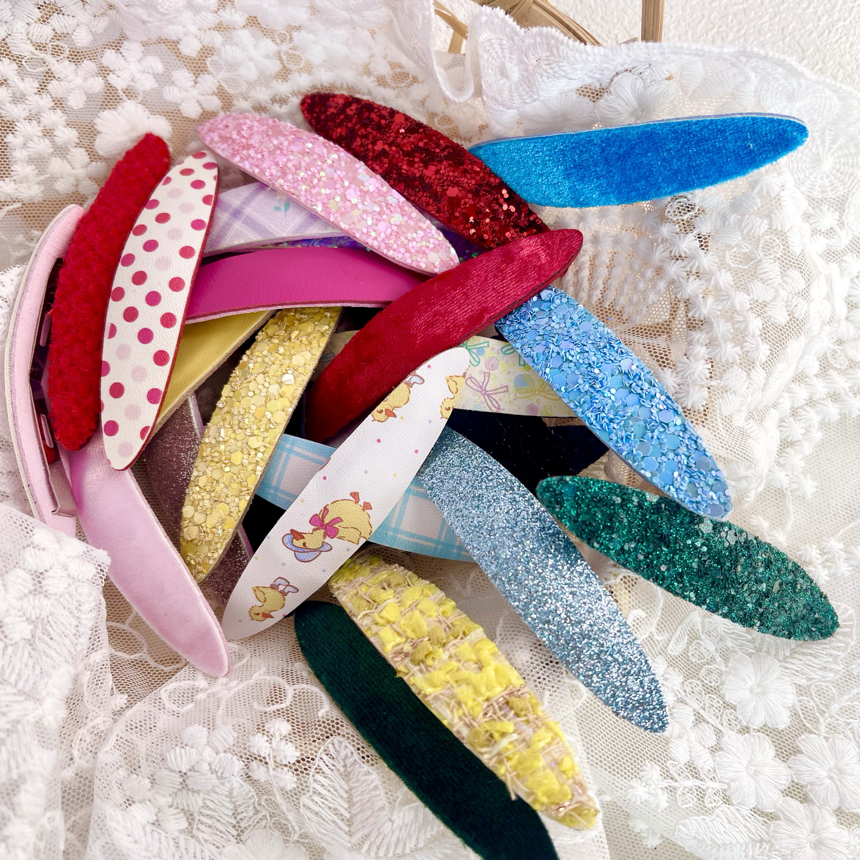 韩国ins手工丝绒发夹纯色椭圆边夹豌豆夹法式气质百搭盘发饰头饰